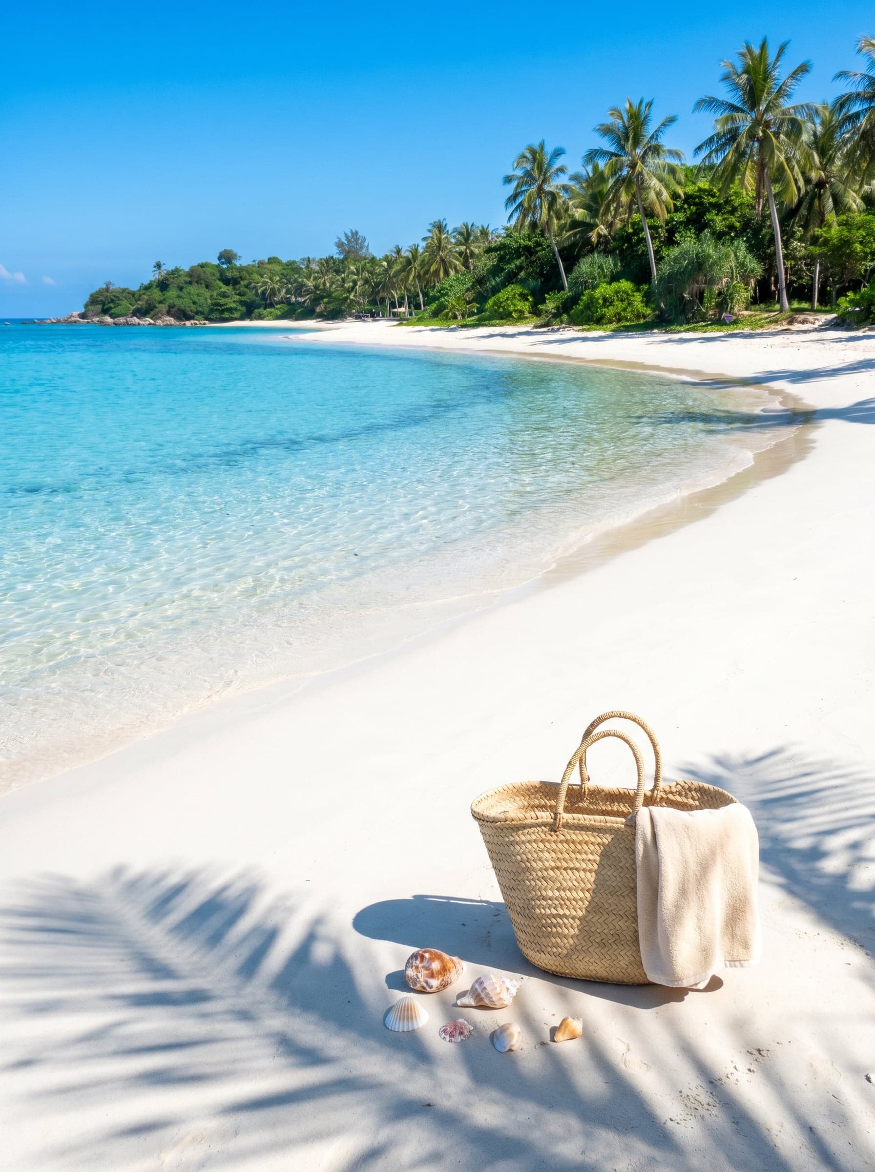 Длинная белая полоса Yalong Bay на рассвете